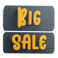 3d Illustration Big Sale Text With Alpha Background