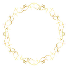 Vintage Golden circle or round frame border clipart