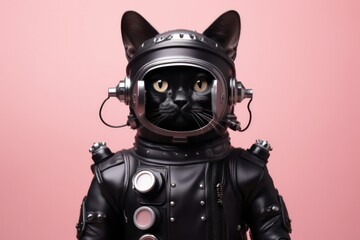 Bombay Cat Dressed As A Robot On Blush Color Background. Сoncept Bombay Cats, Cats Dressed As Robots, Colorful Cat Photography, Blush Color Backgrounds