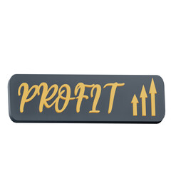 3d Illustration Profit Logo With Transparent Background