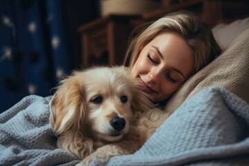Cozy Home Relaxing On The Couch With A Furry Friend