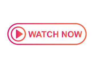 Watch now icon, website online button player symbol, play video vector illustration