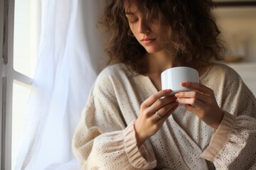 Everyday Life Sipping Hot Tea In Soft Pajamas