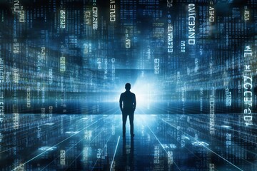 abstract technology background of information big data generative ai