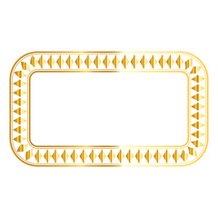 Vintage golden floral retro corner border or rectangle frame transparent background
