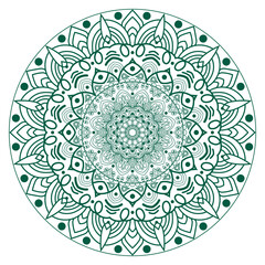 Mandala vector simple green abstract round openwork shape