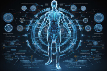 Perfect Human body structure blue print