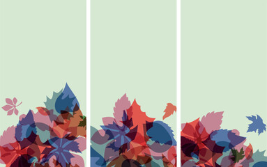 Autumn leaf background with copy space - stock illustration