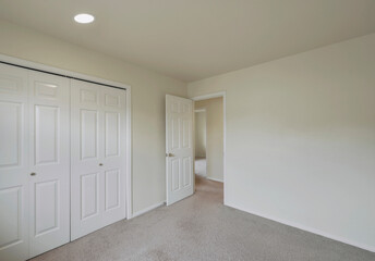 Modern residential empty bedroom interior