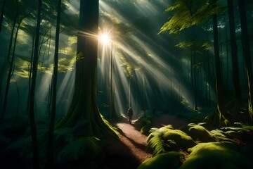 Obraz premium light in the forest