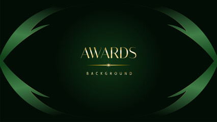 Green golden award graphic background. Elegant luxury corporate modern template. Trophy banner flyer certificate. Vector illustration design.
