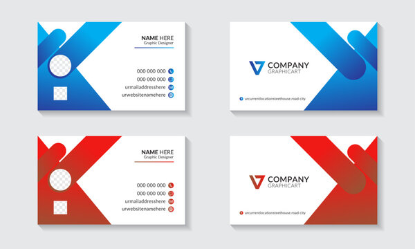 Modern Business card design template, With free editable vector and eps file.