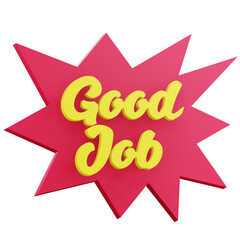 3d Good Job Sticker Text With Transparent Background