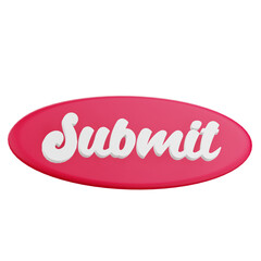 3d Submit Sticker Text With Transparent Background