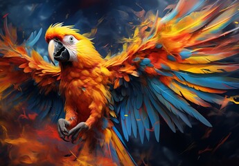 Obraz premium Blue and yellow macaw