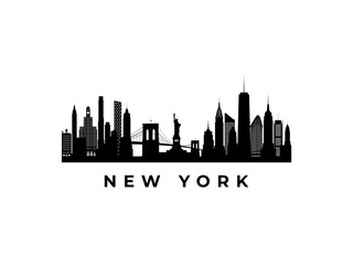 Vector New York skyline. Travel New York famous landmarks. Business and tourism concept for presentation, banner, web site. - 645933458