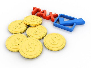 3d rendering usd Dollar symbol with gold coin