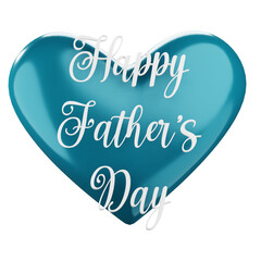 3d Happy fathers Day Text Icon Transparent Background