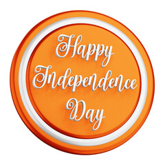 3d Happy Independence Day Icon With Transparent Background