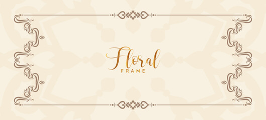Royal beautiful floral frame stylish banner design