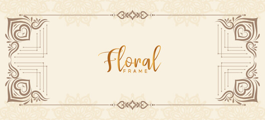 Fototapeta premium Elegant decorative floral frame stylish decor banner design