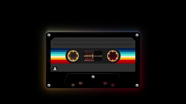 Retro musiccasette with retro colors eighties style, cassette tape, art deep space, mix tape retro cassette design, Music vintage and audio theme, Synthwave and vaporwave template. Retro grid surface