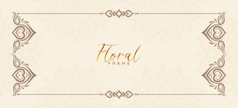 Elegant classic floral frame stylish decorative banner design
