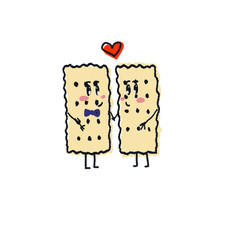 Biscuit couple vector with no background