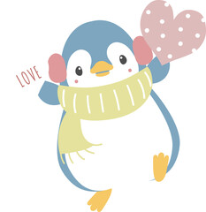 happy valentine's day with bear and heart, love concept, flat png transparent element character design