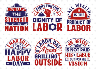 Labor Day SVG Bundle Vol-01, Workers Day Svg, USA Labor Day Svg, Happy Labor Day Svg, American Holiday, T-shirt Design
