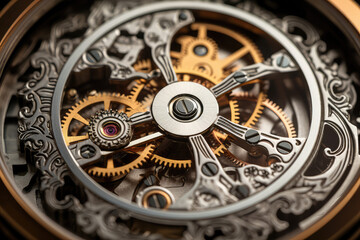 Fototapeta na wymiar gear mechanism inside the watch