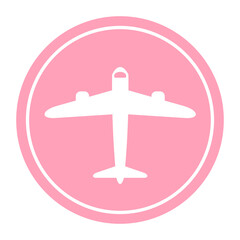 Obraz premium pink airplane circle icon