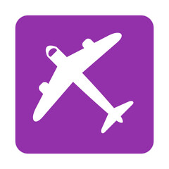 purple airplane square icon