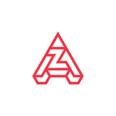 Modern and minimalist initial letter ZA or AZ monogram logo