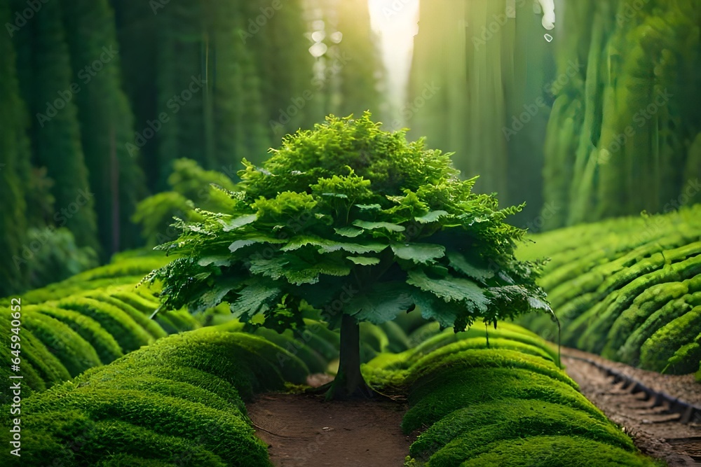 Canvas Prints green fern in the forest