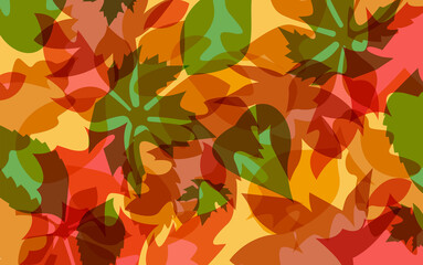 Naklejka na ściany i meble Autumn Leaves seamless pattern - stock illustration