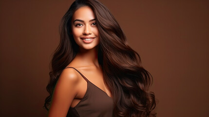 Fototapeta premium Strong hair, portrait or happy girl with beauty