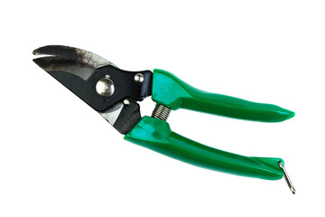 pruner isolated on a white background. Tool. Top view.