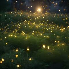 A field of fireflies illuminating a summer night in a symphony of light1