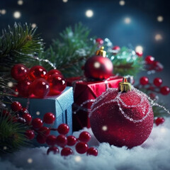 Christmas greeting card design with various Christmas compositions