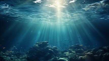 Fototapeta na wymiar underwater scene with bubbles scene with sun rays Generate AI