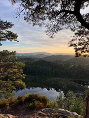 Fototapeta na wymiar Beautiful scenery and hiking trials in Kanadaskogen Bergen Norway