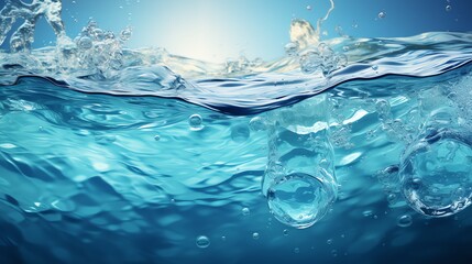 Naklejka na ściany i meble Water splash in the pool Generate AI