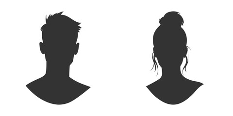 Silhouette of a man and a woman. Vector illustration.