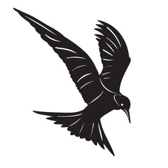 silhouette of a flying bird on a white background vector