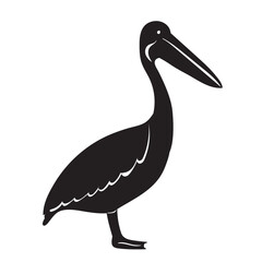 pelican silhouette on white background vector
