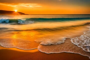 sun rising on the beach