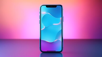 phone with colorful background.  ideal for designs related to technology, mobile apps, social media, or any project requiring an eye-catching and vibrant visual.