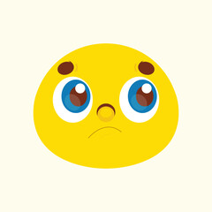 Flat design bored emoji illustration