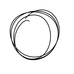 Hand drawn circle line sketch